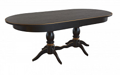 Стол Кингли 2000*1000*765 (тон черный RAL9005 + патина золото) Стол Кингли 2000*1000*765 (тон черный RAL9005 + патина золото)